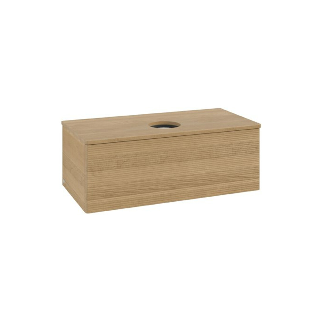 V&B Waschtischunterschrank mit Frontstruktur Antao 100x36x50cm, WBP-farbe hon. Oa, hon. oak