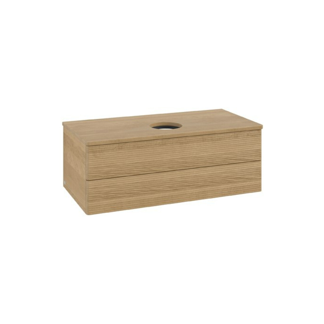 V&B Waschtischunterschrank mit Frontstruktur Antao 100x36x50cm, WBP-farbe hon. Oa, hon. oak