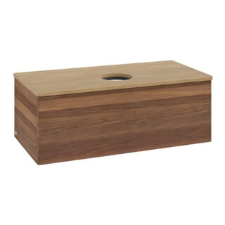 V&B Waschtischunterschrank mit Frontstruktur Antao 100x36x50cm, WBP-farbe hon. Oa, w. wal