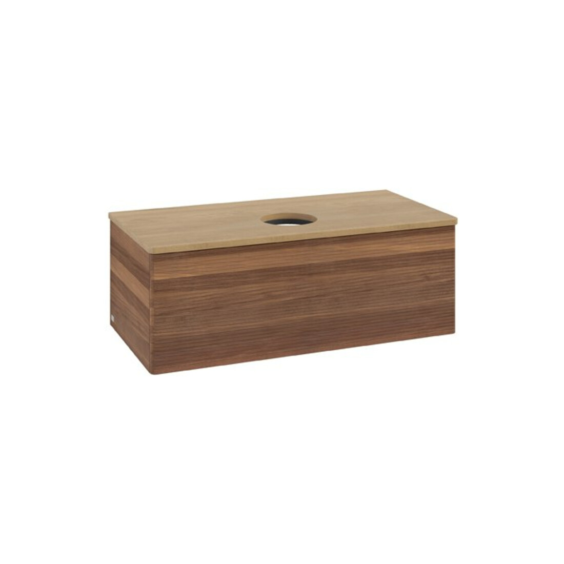 V&B Waschtischunterschrank mit Frontstruktur Antao 100x36x50cm, WBP-farbe hon. Oa, w. wal