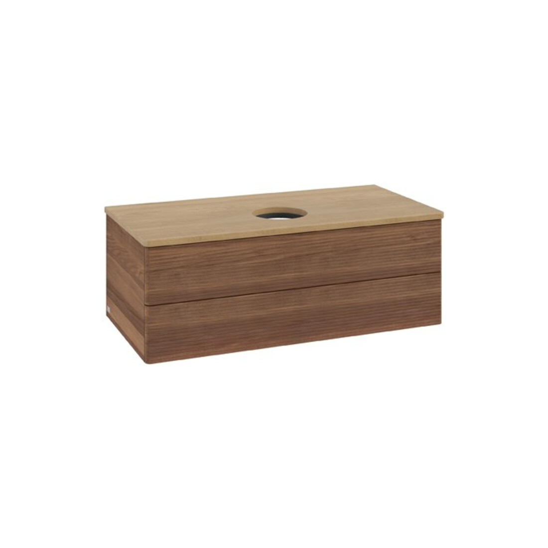 V&B Waschtischunterschrank mit Frontstruktur Antao 100x36x50cm, WBP-farbe hon. Oa, w. wal