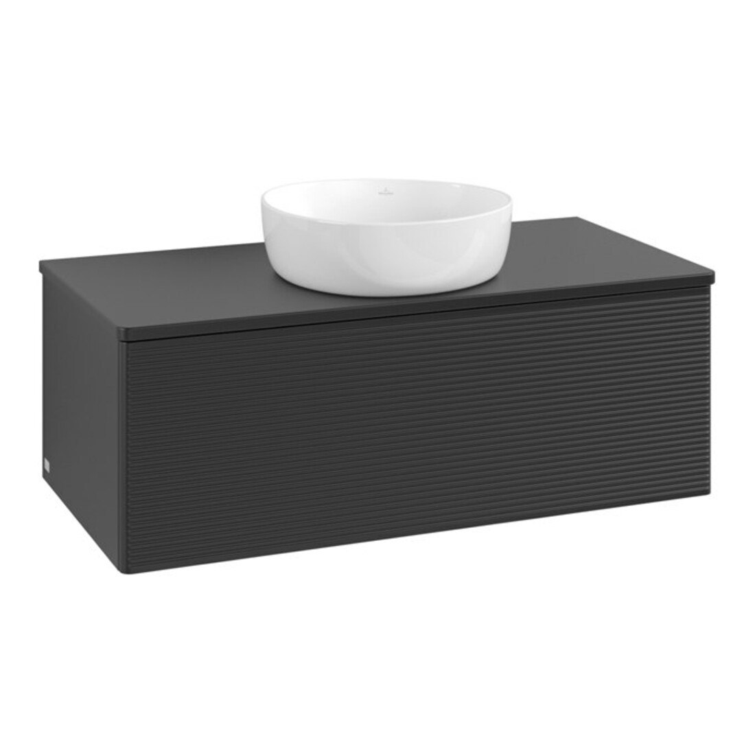 V&B Waschtischunterschrank mit Frontstruktur Antao 100x36x50cm, WBP-farbe Lac, bla m Lac
