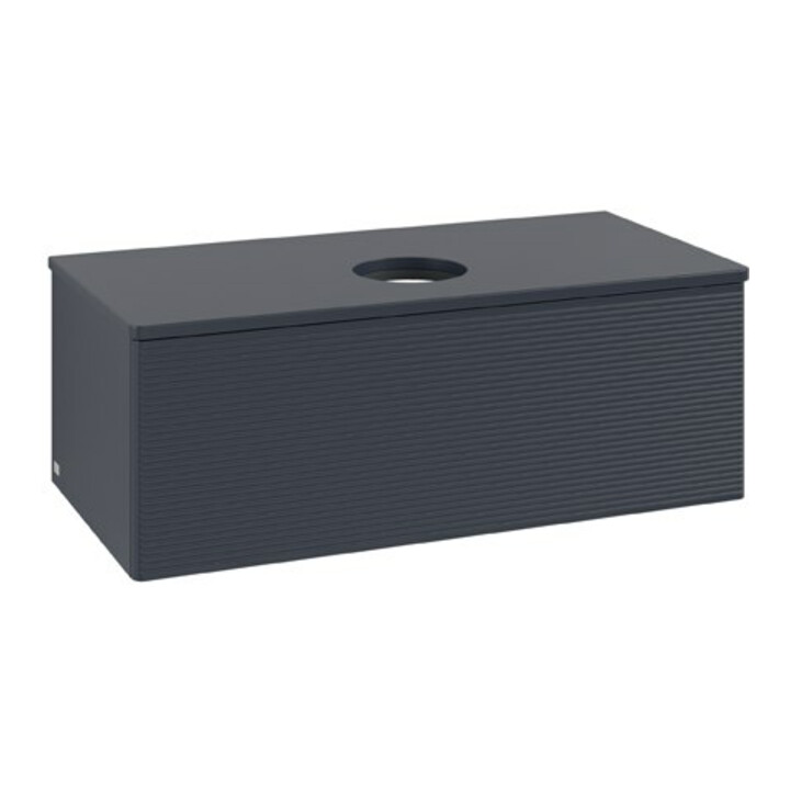 V&B Waschtischunterschrank mit Frontstruktur Antao 100x36x50cm, WBP-farbe Lac, md bl. m Lac
