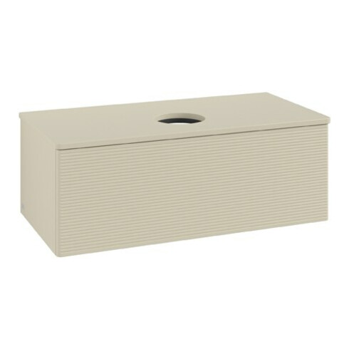 V&B Waschtischunterschrank mit Frontstruktur Antao 100x36x50cm, WBP-farbe Lac, si Gr m Lac