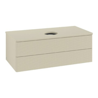 V&B Waschtischunterschrank mit Frontstruktur Antao 100x36x50cm, WBP-farbe Lac, si Gr m Lac