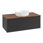 V&B Waschtischunterschrank mit Frontstruktur Antao 100x36x50cm, WBP-farbe w. wal, bla m Lac-3