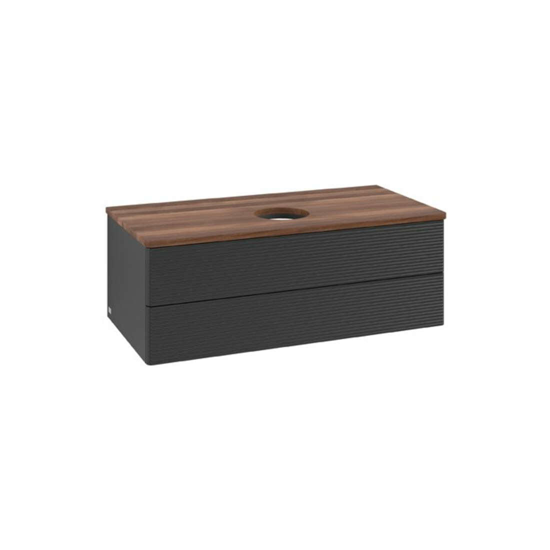 V&B Waschtischunterschrank mit Frontstruktur Antao 100x36x50cm, WBP-farbe w. wal, bla m Lac