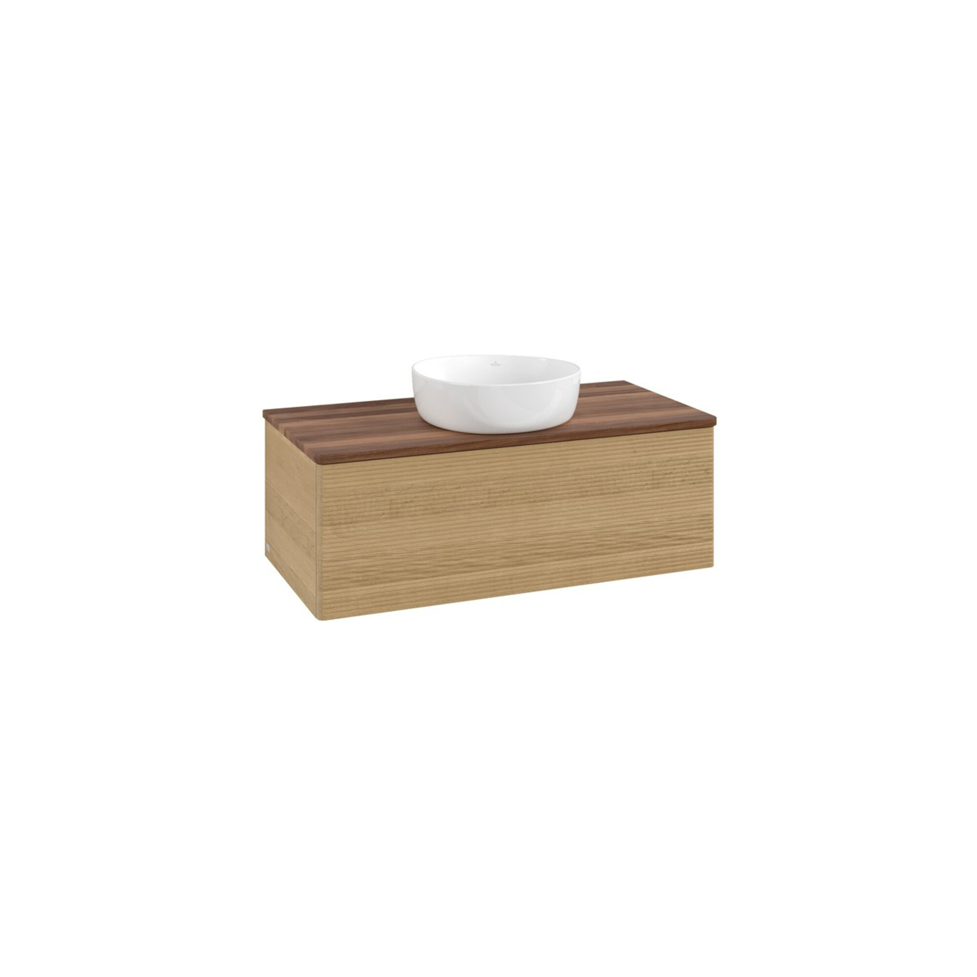 V&B Waschtischunterschrank mit Frontstruktur Antao 100x36x50cm, WBP-farbe w. wal, honey oak ; Villeroy & Boch