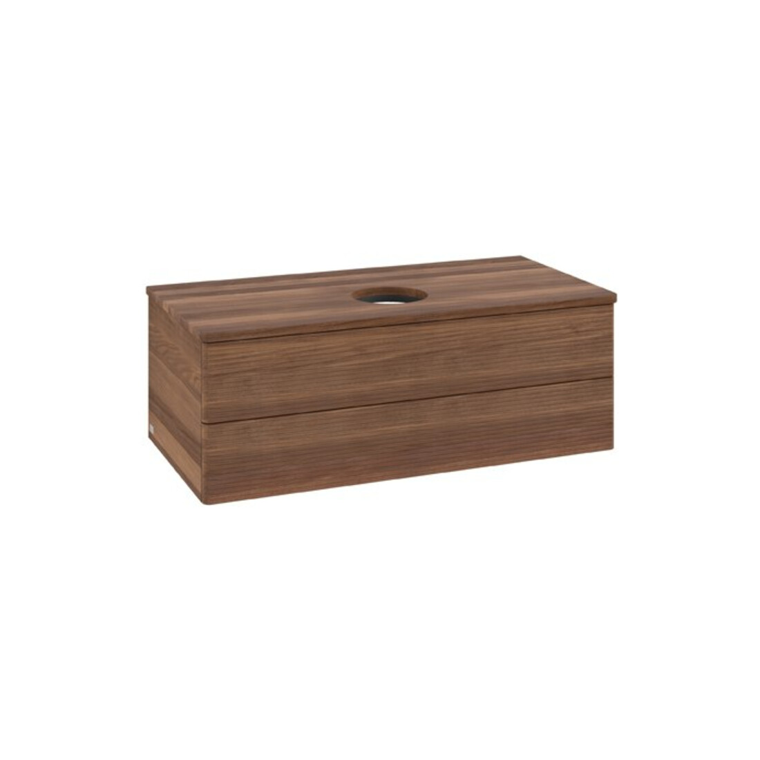 V&B Waschtischunterschrank mit Frontstruktur Antao 100x36x50cm, WBP-farbe w. wal, w. walnut