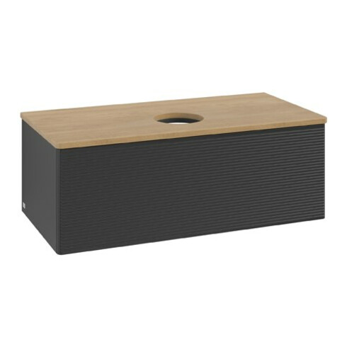 V&B Waschtischunterschrank mit Frontstruktur Antao 100x36x50cm, WBP hon. Oa, bla m Lac