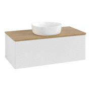 V&B Waschtischunterschrank mit Frontstruktur Antao 100x36x50cm, WBP hon. Oa, glo wh. Lac