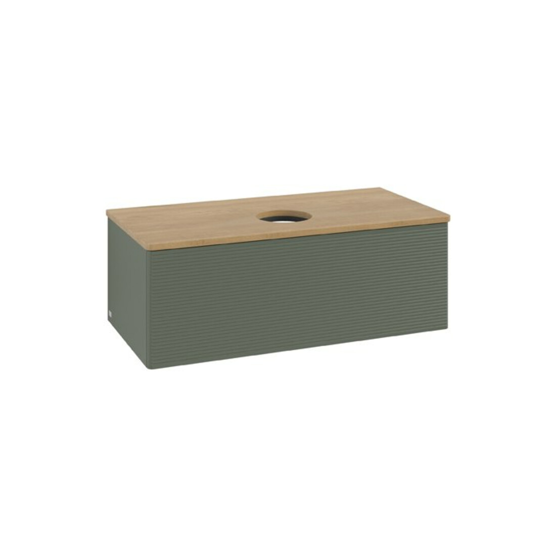 V&B Waschtischunterschrank mit Frontstruktur Antao 100x36x50cm, WBP hon. Oa, lea gre. m Lac