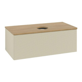V&B Waschtischunterschrank mit Frontstruktur Antao 100x36x50cm, WBP hon. Oa, si Gr m Lac