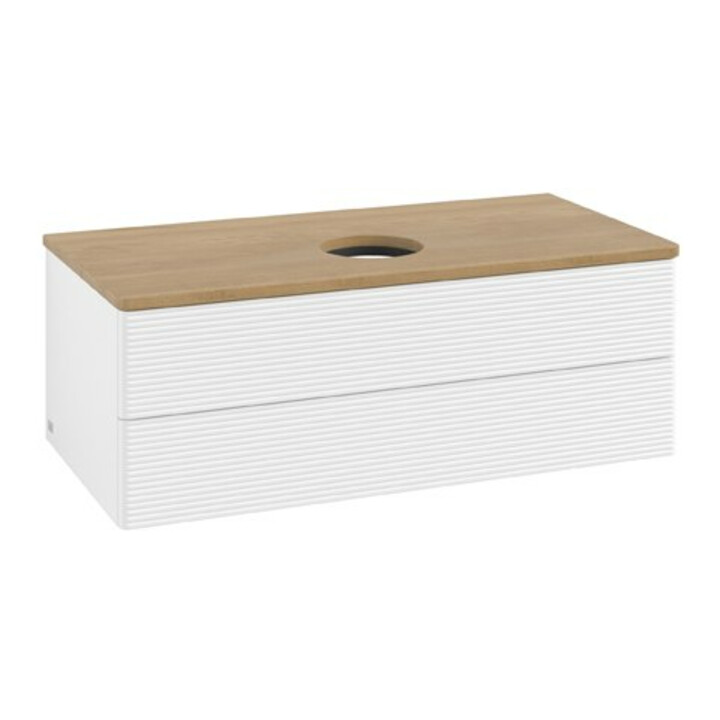 V&B Waschtischunterschrank mit Frontstruktur Antao 100x36x50cm, WBP hon. Oa, wh. m Lac