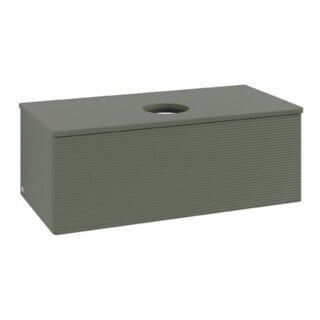 V&B Waschtischunterschrank mit Frontstruktur Antao 100x36x50cm, WBP Lac, lea gre. m Lac