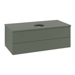 V&B Waschtischunterschrank mit Frontstruktur Antao 100x36x50cm, WBP Lac, lea gre. m Lac