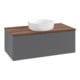 V&B Waschtischunterschrank mit Frontstruktur Antao 100x36x50cm, WBP w. wal, Anthrac. m Lac-3