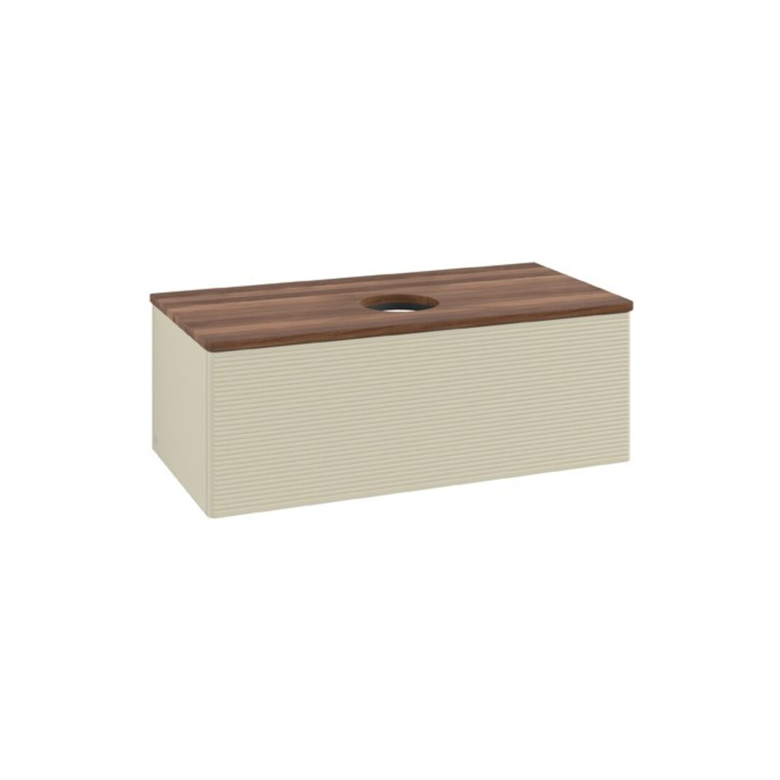V&B Waschtischunterschrank mit Frontstruktur Antao 100x36x50cm, WBP w. wal, si Gr m Lac