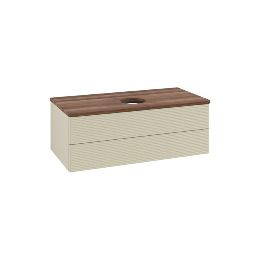 V&B Waschtischunterschrank mit Frontstruktur Antao 100x36x50cm, WBP w. wal, si Gr m Lac