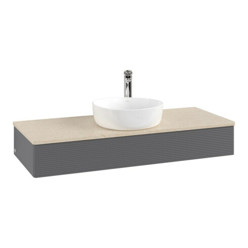 V&B Waschtischunterschrank mit Frontstruktur Antao 120x19x50cm, HL, WBP botti., A m Lac