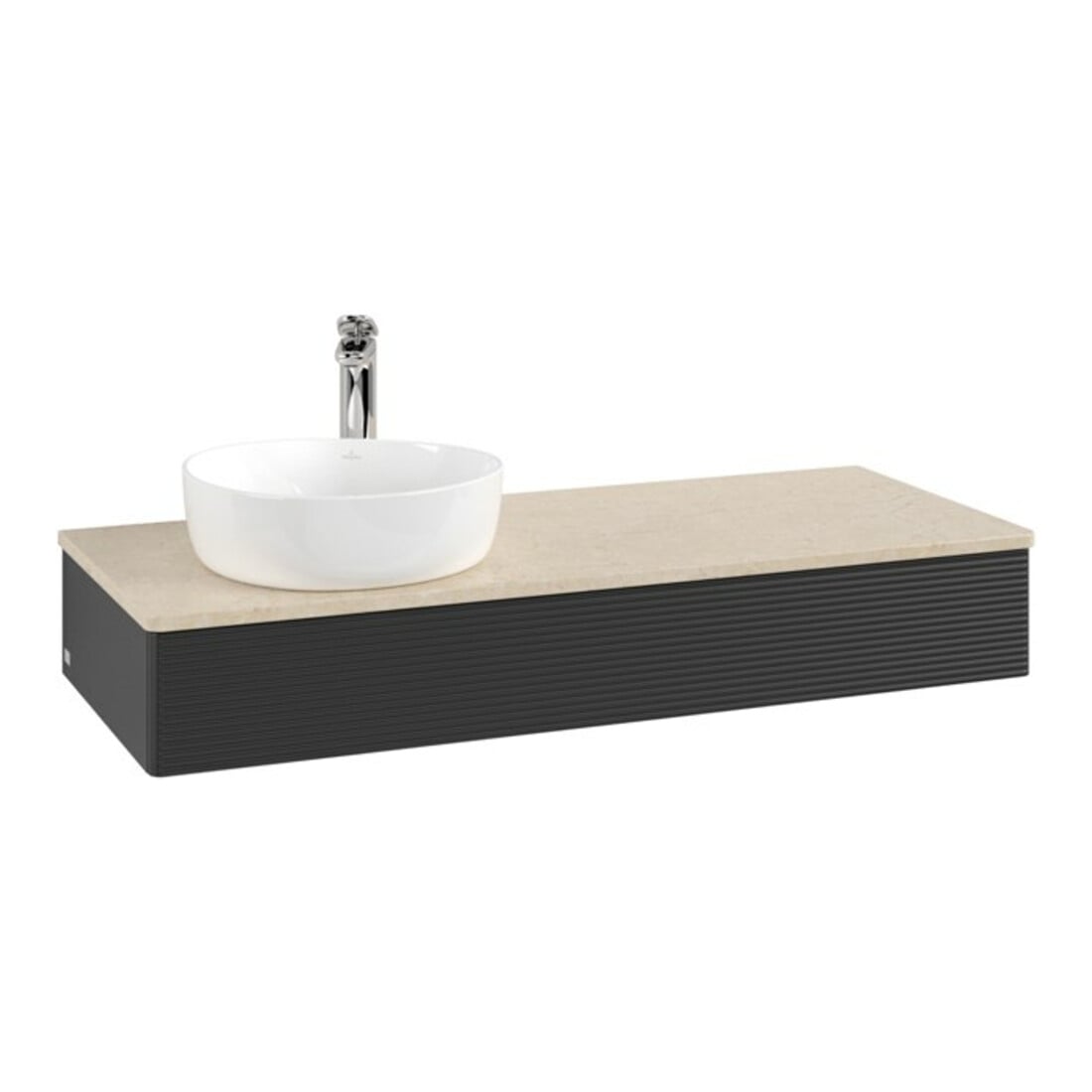 V&B Waschtischunterschrank mit Frontstruktur Antao 120x19x50cm, HL, WBP botti., bla m Lac