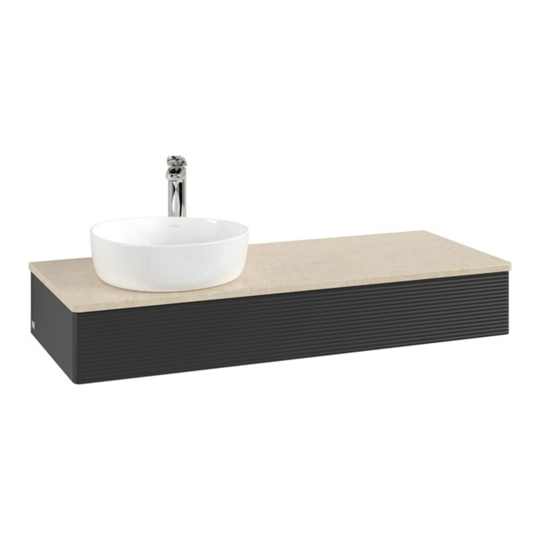 V&B Waschtischunterschrank mit Frontstruktur Antao 120x19x50cm, HL, WBP botti., bla m Lac
