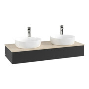 V&B Waschtischunterschrank mit Frontstruktur Antao 120x19x50cm, HL, WBP botti., bla m Lac