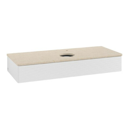 V&B Waschtischunterschrank mit Frontstruktur Antao 120x19x50cm, HL, WBP botti., glo wh. Lac
