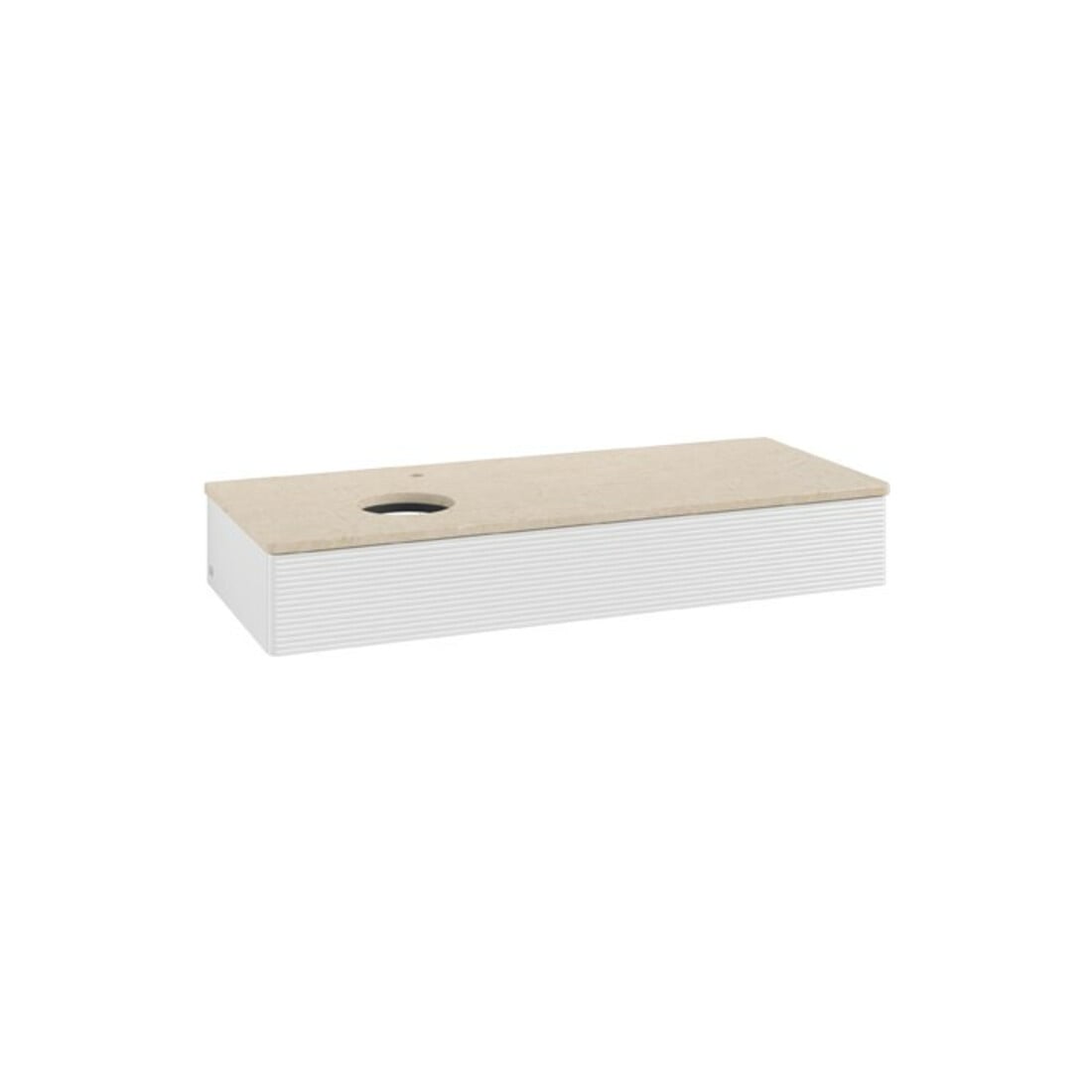 V&B Waschtischunterschrank mit Frontstruktur Antao 120x19x50cm, HL, WBP botti., glo wh. Lac