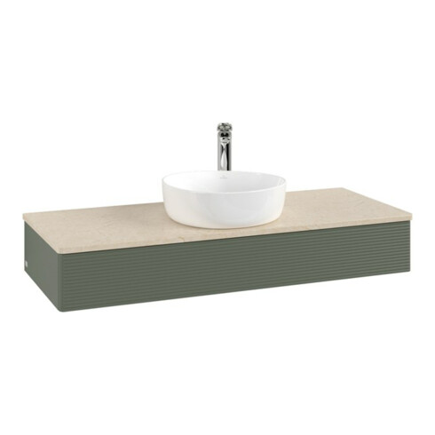 V&B Waschtischunterschrank mit Frontstruktur Antao 120x19x50cm, HL, WBP botti., le g. m Lac