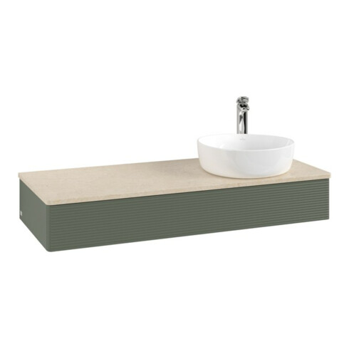 V&B Waschtischunterschrank mit Frontstruktur Antao 120x19x50cm, HL, WBP botti., le g. m Lac