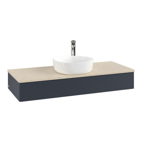 V&B Waschtischunterschrank mit Frontstruktur Antao 120x19x50cm, HL, WBP botti., md b m Lac