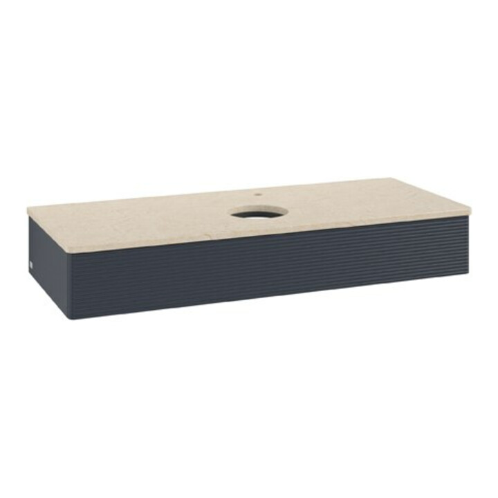 V&B Waschtischunterschrank mit Frontstruktur Antao 120x19x50cm, HL, WBP botti., md b m Lac