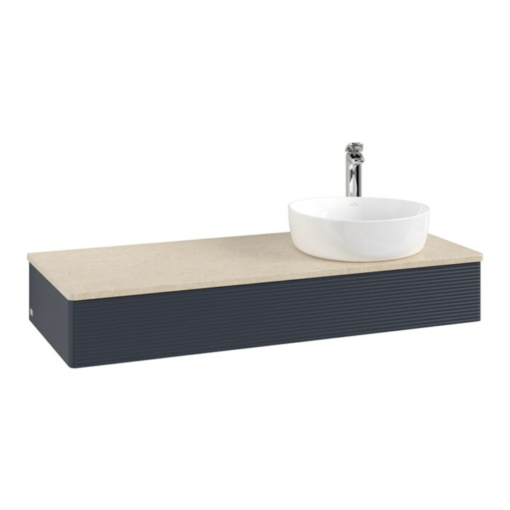 V&B Waschtischunterschrank mit Frontstruktur Antao 120x19x50cm, HL, WBP botti., md b m Lac
