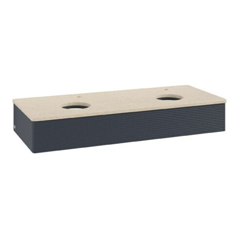 V&B Waschtischunterschrank mit Frontstruktur Antao 120x19x50cm, HL, WBP botti., md b m Lac