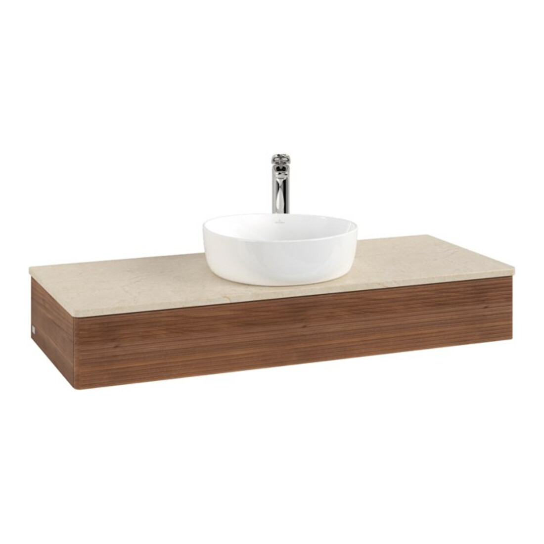 V&B Waschtischunterschrank mit Frontstruktur Antao 120x19x50cm, HL, WBP botti., w. wal