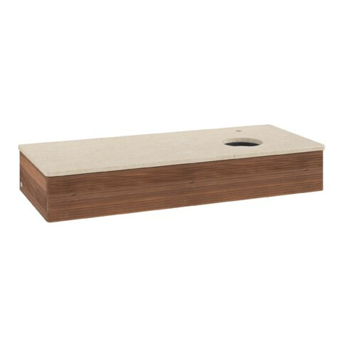V&B Waschtischunterschrank mit Frontstruktur Antao 120x19x50cm, HL, WBP botti., w. wal