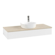 V&B Waschtischunterschrank mit Frontstruktur Antao 120x19x50cm, HL, WBP botti., wh. m Lac
