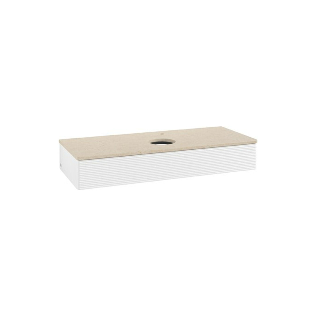V&B Waschtischunterschrank mit Frontstruktur Antao 120x19x50cm, HL, WBP botti., wh. m Lac