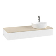 V&B Waschtischunterschrank mit Frontstruktur Antao 120x19x50cm, HL, WBP botti., wh. m Lac