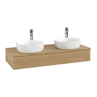 V&B Waschtischunterschrank mit Frontstruktur Antao 120x19x50cm, HL, WBP hon. Oa, hon. Oa