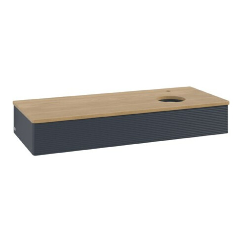 V&B Waschtischunterschrank mit Frontstruktur Antao 120x19x50cm, HL, WBP hon. Oa, md b m Lac