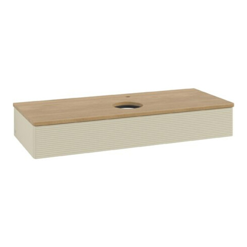 V&B Waschtischunterschrank mit Frontstruktur Antao 120x19x50cm, HL, WBP hon. Oa, si G m Lac