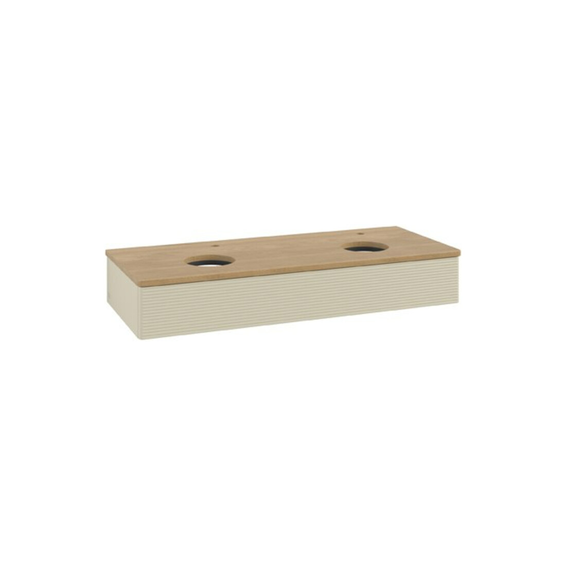 V&B Waschtischunterschrank mit Frontstruktur Antao 120x19x50cm, HL, WBP hon. Oa, si G m Lac