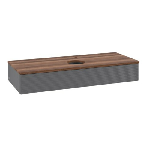 V&B Waschtischunterschrank mit Frontstruktur Antao 120x19x50cm, HL, WBP w wa, A m Lac