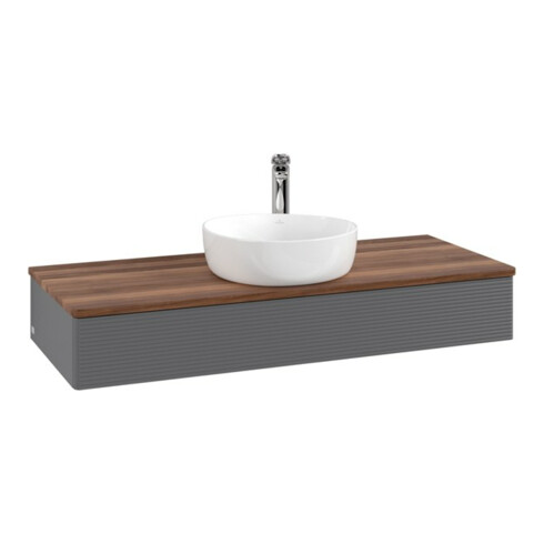 V&B Waschtischunterschrank mit Frontstruktur Antao 120x19x50cm, HL, WBP w wa, A m Lac