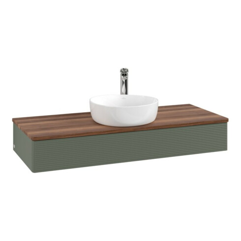 V&B Waschtischunterschrank mit Frontstruktur Antao 120x19x50cm, HL, WBP w wa, le gre. m Lac