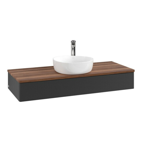 V&B Waschtischunterschrank mit Frontstruktur Antao 120x19x50cm, HL, WBP w. wal, bla m Lac