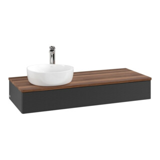 V&B Waschtischunterschrank mit Frontstruktur Antao 120x19x50cm, HL, WBP w. wal, bla m Lac