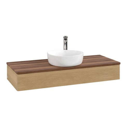 V&B Waschtischunterschrank mit Frontstruktur Antao 120x19x50cm, HL, WBP w. wal, hon. Oa